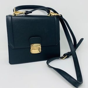Faux Black Leather Purse
